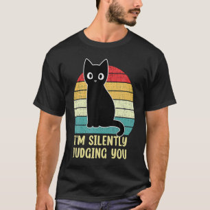T-shirt Chat Noir Je Suis Silencieux Vous Jugeant Rétro Vi