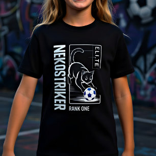 T-shirt Chat noir joueur de football drôle
