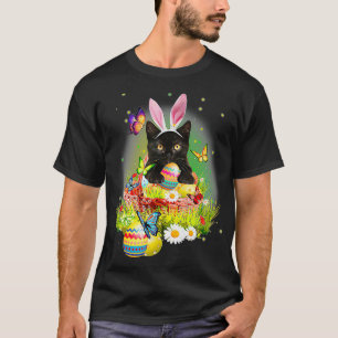 T-shirt Chat noir Jour de Pâques Oeufs de lapin Costume Me