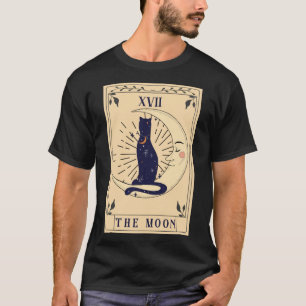 T-shirt Chat Noir La Carte Tarot Lune Tarot Witchot Vintag