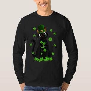 T-shirt Chat noir Leprechaun Chat Shamrock TanDesktop