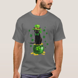 T-shirt Chat noir Leprechauns Casquette Chat Gold Pot St P