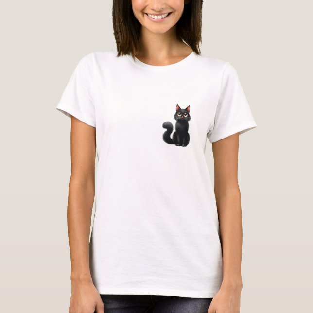 T-shirt Chat Noir mignon (Devant)
