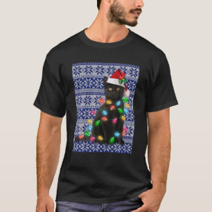 T-shirt Chat noir moche Noël Lumière T Drôle Amoureux d