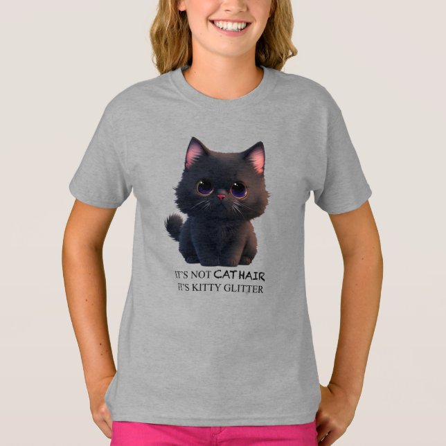 T-shirt Chat noir moelleux (Devant)