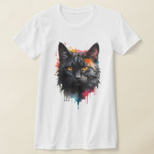 Chat noir mystique aquarelle