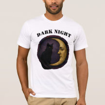 Chat noir mystique sur la lune de croissant