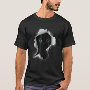 T-shirt Chat Noir Ornement Tissu Pour Chat Papa Chat Maman