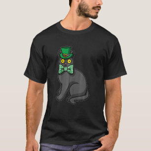 T-shirt Chat noir portant une casquette de lierre pour la 