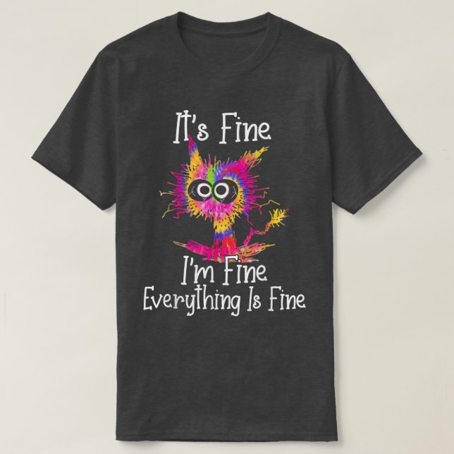 T-shirt Chat Noir Son Im Fin Tout Est Beau Cravate  (Design devant)