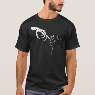 T-shirt Chat Noir Squelette Main Boop Halloween 2023