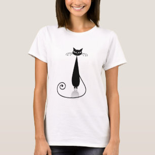 T-shirt Chat noir stylisé