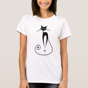 T-shirt Chat noir stylisé