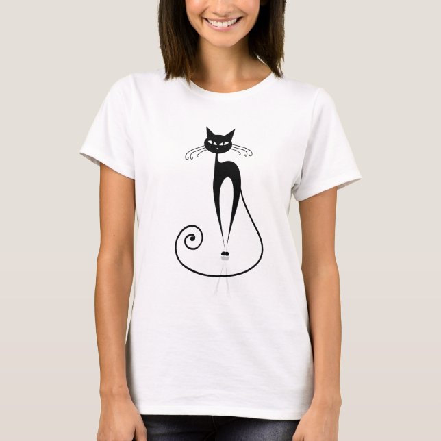 T-shirt Chat noir stylisé (Devant)