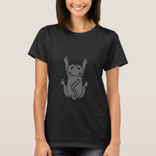 T-shirt Chat noir suspendu par des griffes Cute Chat Ident
