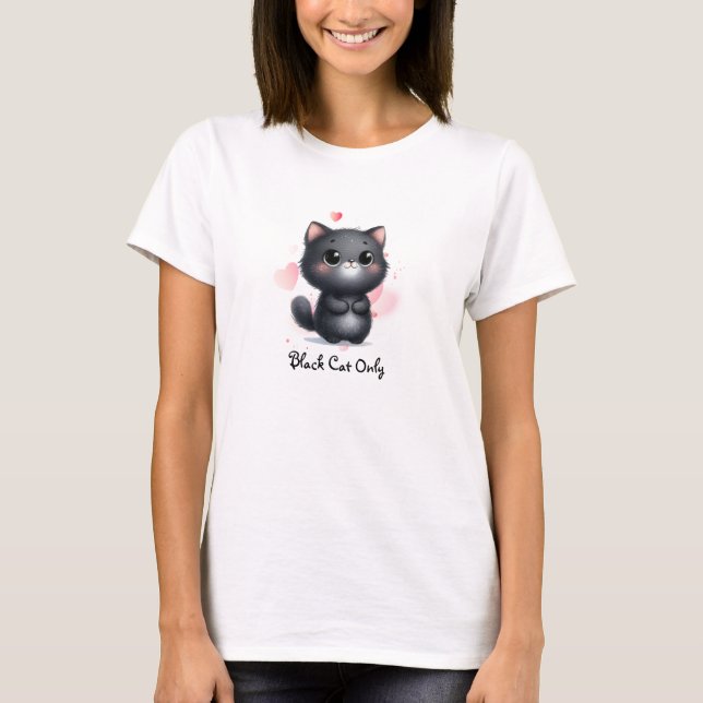 T-shirt Chat Noir uniquement mignon (Devant)