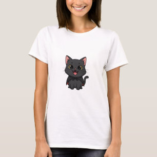 T-shirt Chat noir vampire heureux