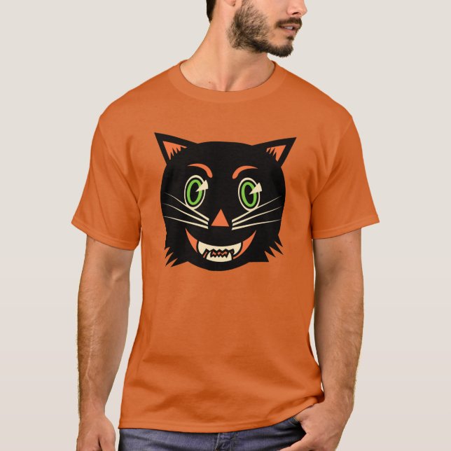 T-shirt Chat noir vintage (Devant)