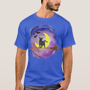 T-shirt Chat noir Witchy Halloween Night Skyfor Kids Women