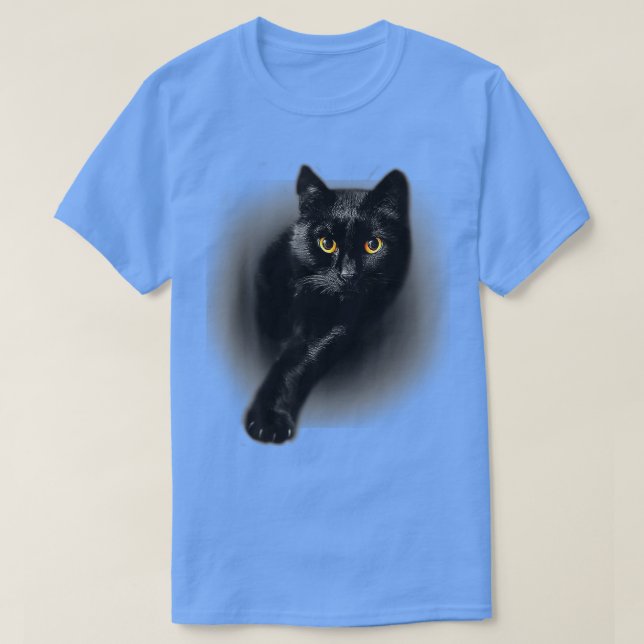 T-shirt Chat noir Yellow Eyes Chats Ee Cadeaux (Design devant)