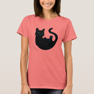 T-shirt Chat Noir, Yeux Bleus.