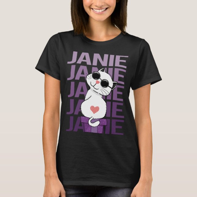 T-shirt Chat - Nom de Janie (Devant)