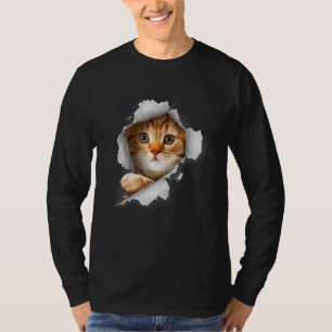T-shirt Chat orange Cat Torn Cloth