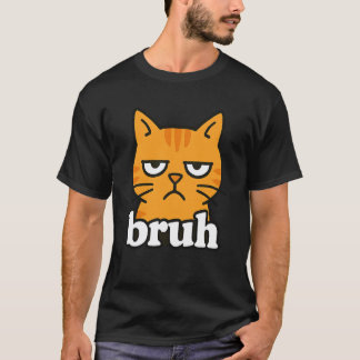 T-shirt Chat Orange Drôle Bruh Mème Humour Amateur D'anima