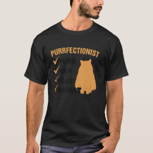 T-shirt Chat orange drôle mème perfectionniste orange