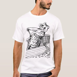 T-shirt Chat pagaie le bateau, Louis Wain