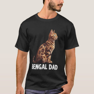 T-shirt Chat Papa Bengal Chat Papa Bengal Père Bengal Chat