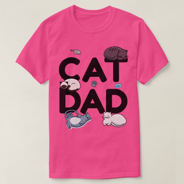T-shirt Chat Papa Chat Chat Homme Chat Daddy Kitty Meow (2 (Design devant)