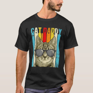 T-shirt Chat Papa Chat Vintage Chat Cute Chat Avec Lunette
