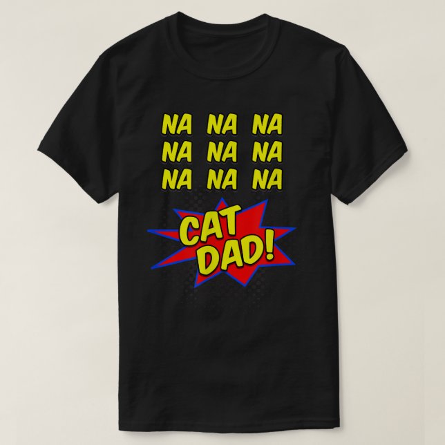 T-shirt Chat Papa Comic Drôle pour les Pères des Chats  (Design devant)
