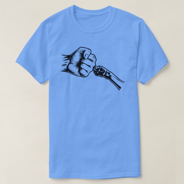 T-shirt Chat Papa Fist Bump Chemise (Design devant)
