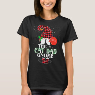 T-shirt Chat Papa Gnome Buffalo Plaid Matching Famille Chr