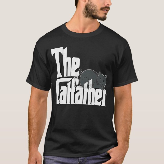 T-shirt Chat Papa Le Catpère Crazy Chat Père Kitty Daddy (Devant)