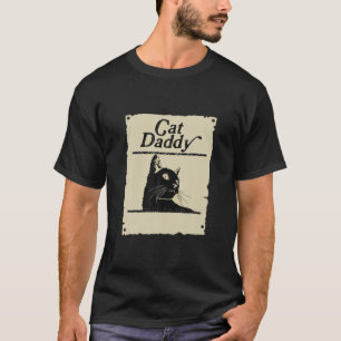 T-shirt Chat Papa Vintage 80 Style Chat Rétro Disques