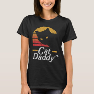 T-shirt Chat Papa Vintage 80 Style Chat Rétro Disques