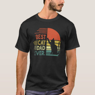 T-shirt Chat Papa Vintage Check de Poing Meilleur Papa Cha