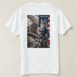 T-shirt Chat par Jour, Patriot par Nuit - Funny Chat T-Shi