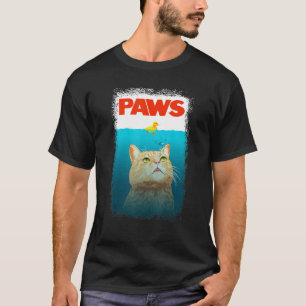 T-shirt Chat Parodie Pattes Chat Et Canard Jaune Mignon Mi