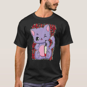T-shirt Chat Pastel Goth Avec Dague Magique Pour Yandere E