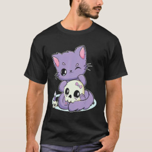 T-shirt Chat Pastel Goth Avec Objet Magique Pour Witchcore