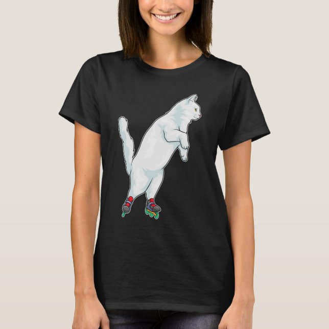 T-shirt Chat Patinage en ligne Rollschuhe Sports (Devant)