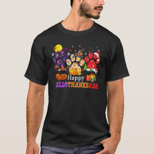 T-shirt Chat Patte Joyeux Hallothanksmas Halloween Thanksg