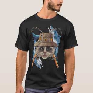 T-shirt Chat pêcheur à la ligne Ragdoll extérieur Mignon F
