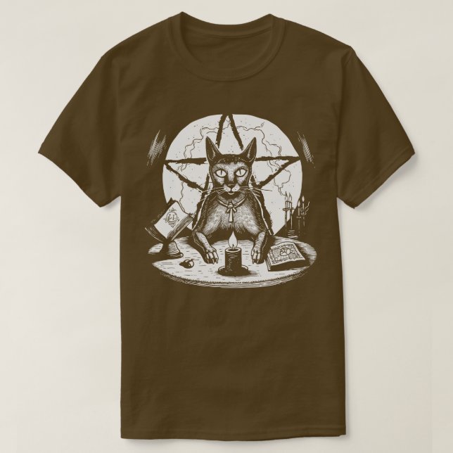 T-shirt Chat Pentagram de cuisine (Design devant)