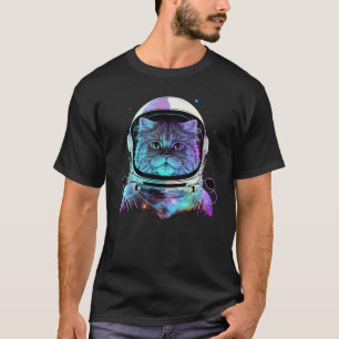 T-shirt Chat Persan Astronaute Espace Coloré Chats