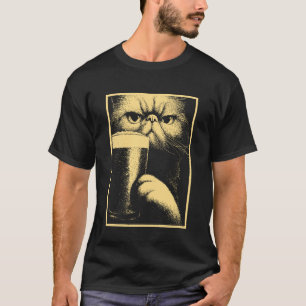 T-shirt Chat Persan avec Humour de Boisson de Bière St-Pat
